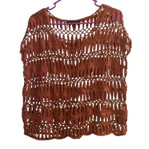 Sanctuary Terracotta Knit Fringe Top